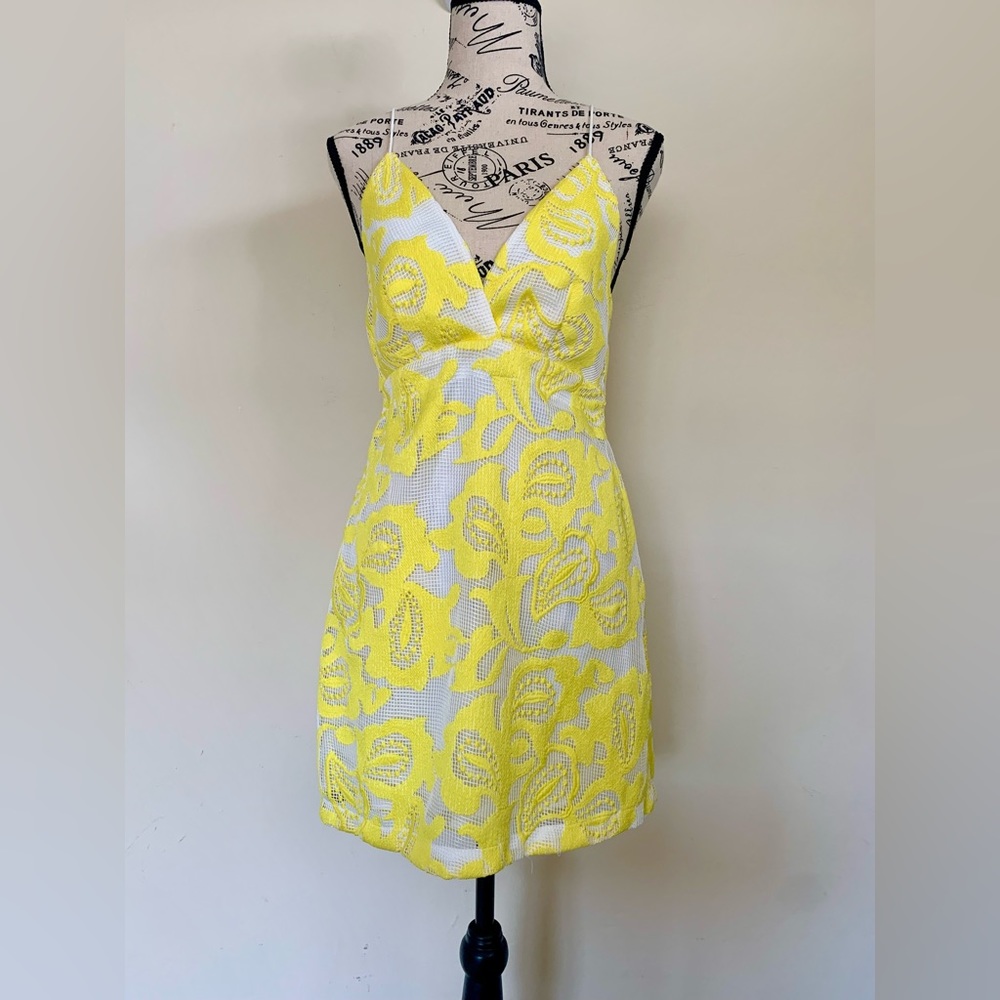 Anthropologies yellow lace dress
